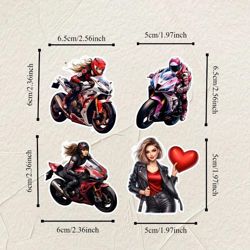 1 Set Cool and Handsome Leather Couple Motorcycle Driver 2 Stickers Photo Albums Planner Journal Scrapbooking Stationary