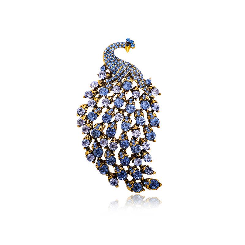 

Красочная брошь-павлин - Модный аксессуар для женщин, инкрустированный бриллиантами