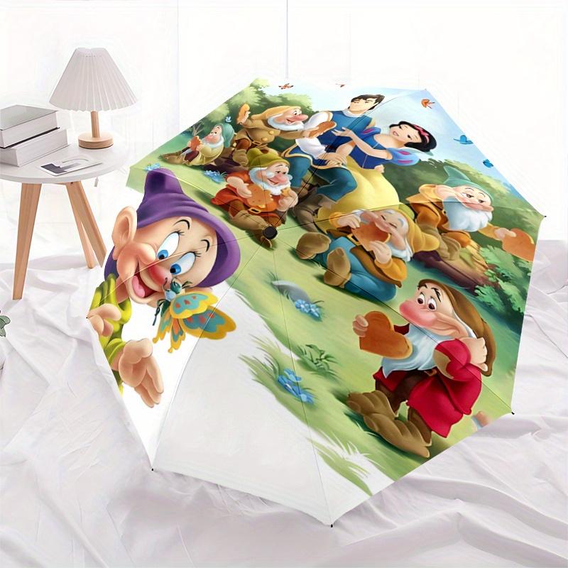 

1pc Snow White & The Seven Dwarfs Pattern Automatic Umbrella is Fashionable and Good-Looking, a Portable 3-Fold Umbrella, Suitable for Trave