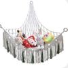 White Stuffed Animals Hammock Net Macrame Large Capacity Stuffy Collection Toy Holder Easy To Install Save Space