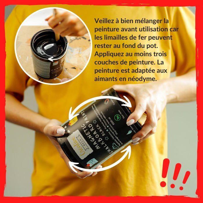 Peinture Ardoise Magnétique - Creative Deco - 1L - Noir - Efficacité 2m² - À Base d'Eau