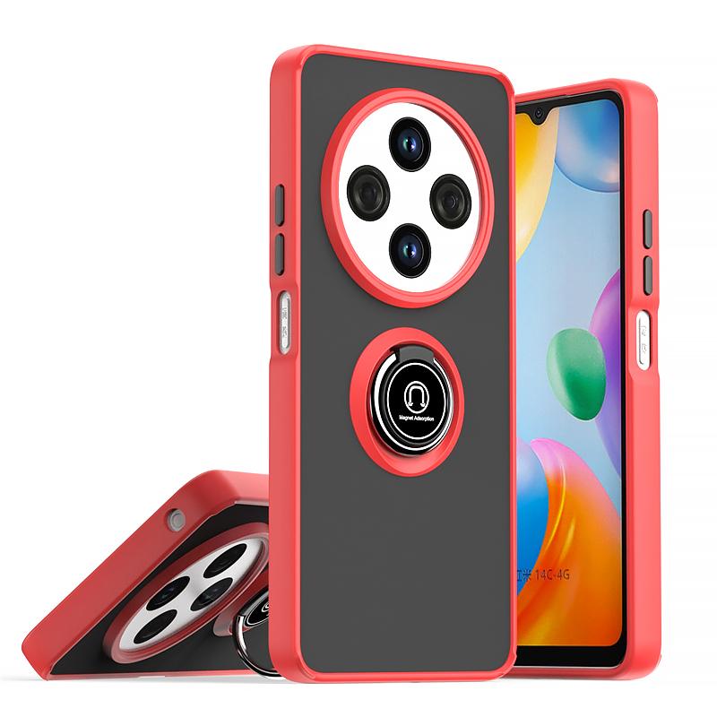 For Xiaomi Redmi 14C 4G Case Matte Translucent Armor Kickstand Phone Cover for Redmi14C 14 C Car Magnetic Ring Shockproof Funda
