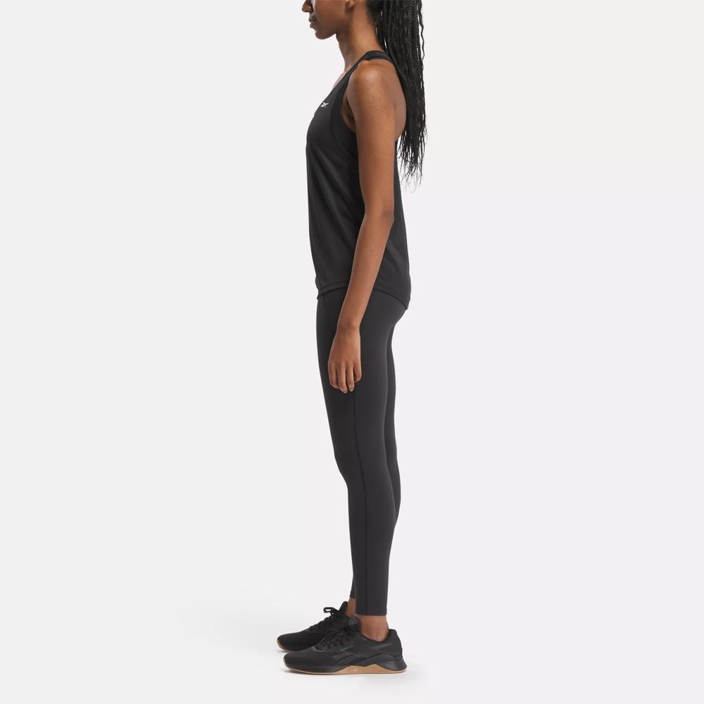 Reebok Slim Fit Breathable Comfortable Sports Training Simple Tank Top Women Tops Black 100017549
