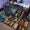 1PC Custom Name Adventure Collage Theme Floor Mat Ideal for Living Room, Game Rooms, Office, Bedroom, Floor Mat Playful Design