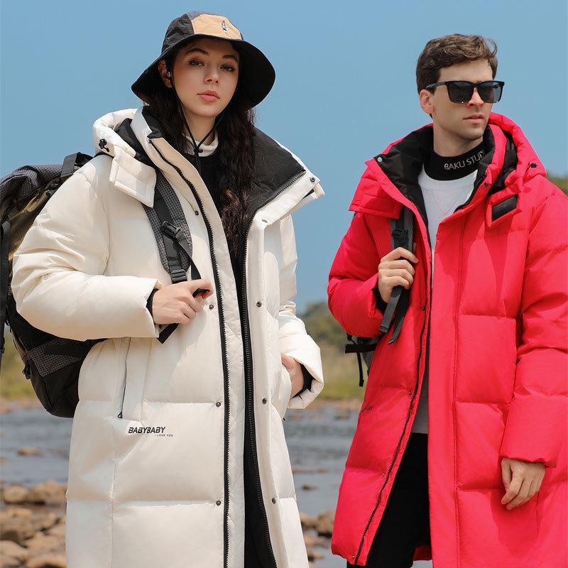 Stylish Mid-length Winter Down Jacket: Warm, Slimming Coat for Couples
