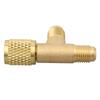 T Type Adapter Conditioner Quick Connect Tee Adapter With 1/4" SAE Brass Valve For R22 R12 R134 Adapter Replacement