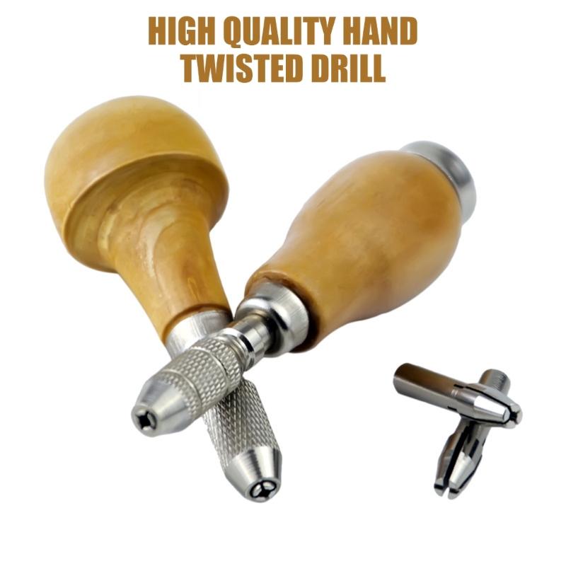 Jewelry Craft Handle Pin Vises Vices Wood Handle with Chucks Twisting Wire Wrapping Drill Tool Jewelry Tool DIY Woodwork