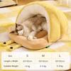 Niedliches Schnecken-Pantoffel-förmiges Katzenbett Höhle Halbgeschlossen Waschbarer Weicher Plüsch Haustier Schlafbetten für Kätzchen Winterbetten & Möbel