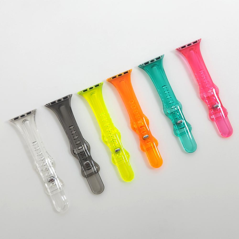 For Apple Watch Band 41mm 40mm 38mm 45mm 44 Women Girl Transparent Clear Slim Soft Silicone Strap For iWatch Series 7/6/SE/5/4/3
