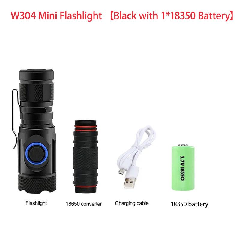 Powerful 4*XPG LED Mini Flashlight Rechargeable Camping Tactical Lamp Use 18650 OR 18350 Battery Waterproof Torch With Pen Clip