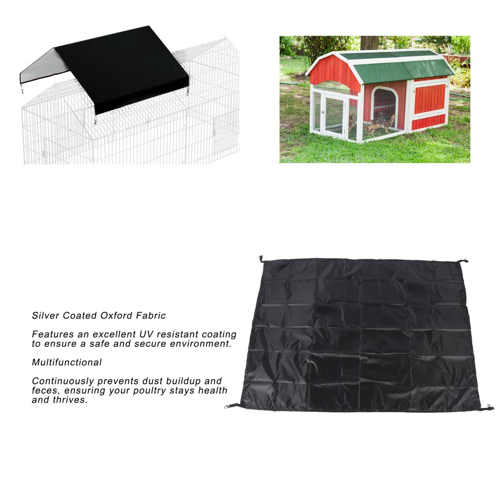 Chicken Coop Tarp Silver Coated Oxford Fabric Multifunctional Dust Proof Chicken Coop Shade Cloth Cover