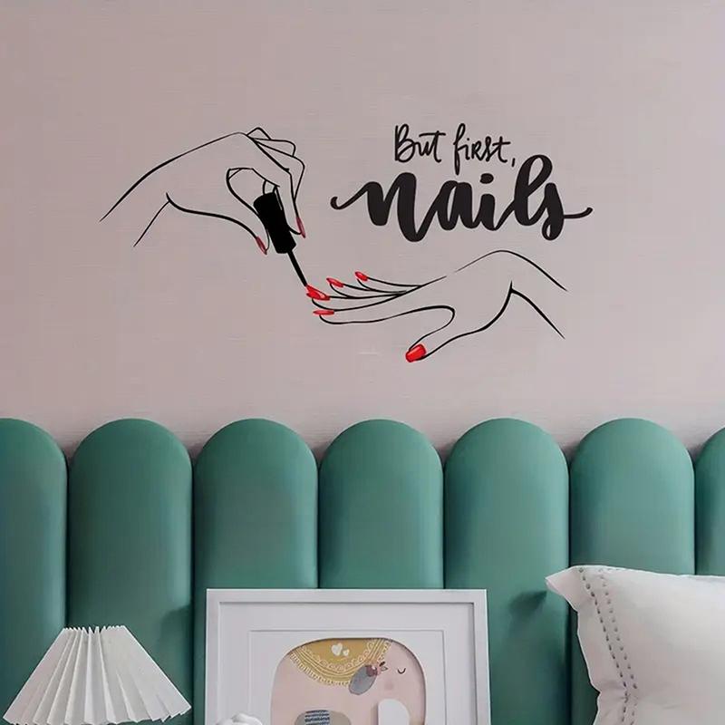 

1 шт. Креативные наклейки для дизайна ногтей, Студия дизайна ногтей, Туалетные столики, Домашний фон, Декоративные наклейки на стену, Самоклеящиеся