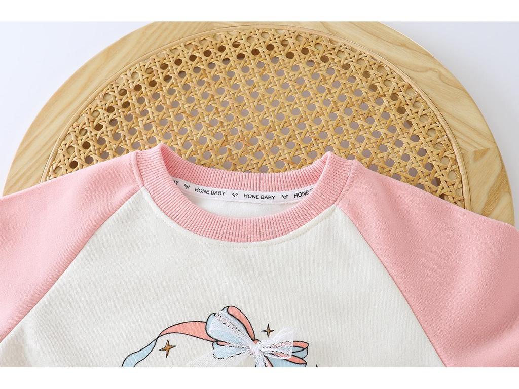 Nová unisex bavlněná souprava mikiny a tepláků pro děti - Teplá, barevný blokový design pro podzim/zimu