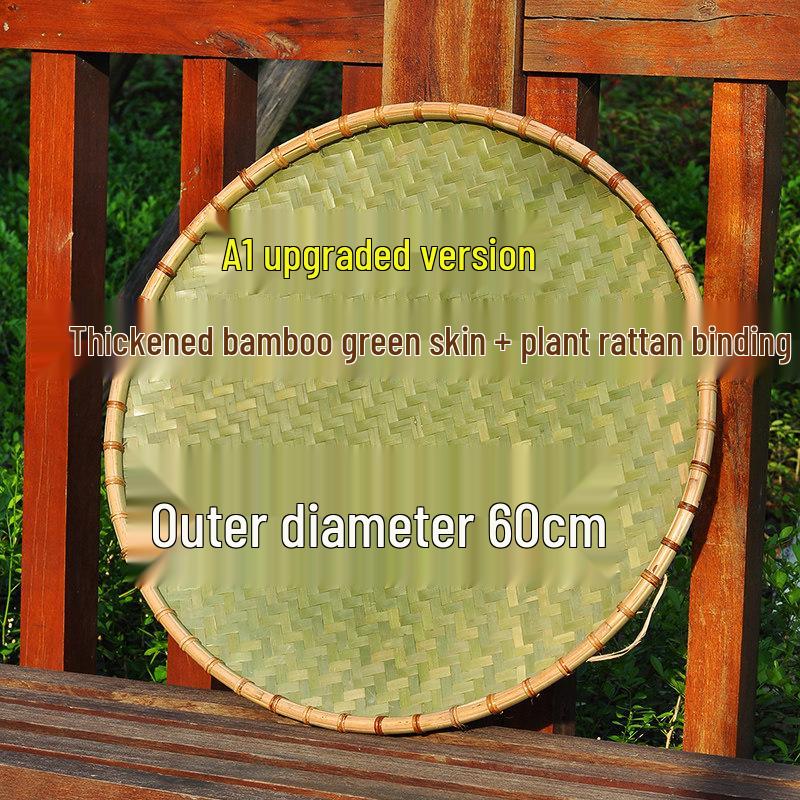 Large Handmade Bamboo Winnowing Basket - Round Woven Tray/Sieve for Drying or Decoration
