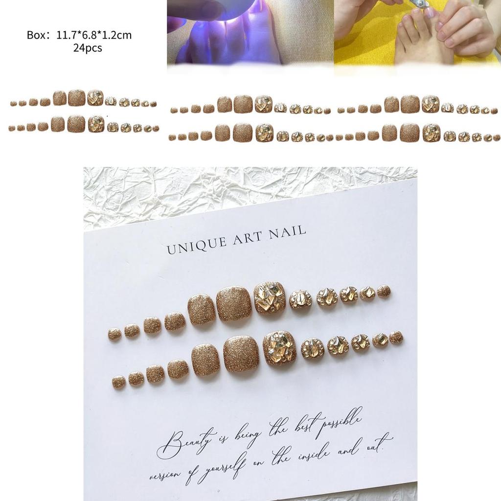 Süßer Stil J-095 Champagner Diamant Zehennagelsticker Glitzer Fußnagelkunst Sternenmuster