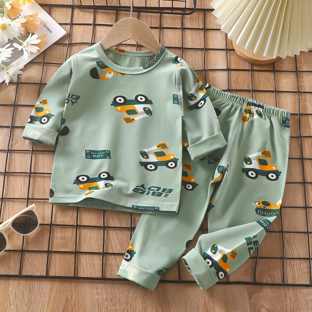 Kinder Baumwolle Langarm Pyjama Set Thermounterwäsche Weiche Bequeme Nachtwäsche Homewear A Klasse Sicherheit Kinder Loungewear