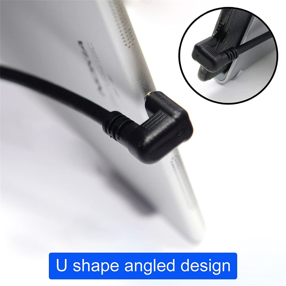 Xiwai USB Type C Male to Female Extension Data 180 Degree Back Angled 3.1 Cable, U-Shaped, 30cm,