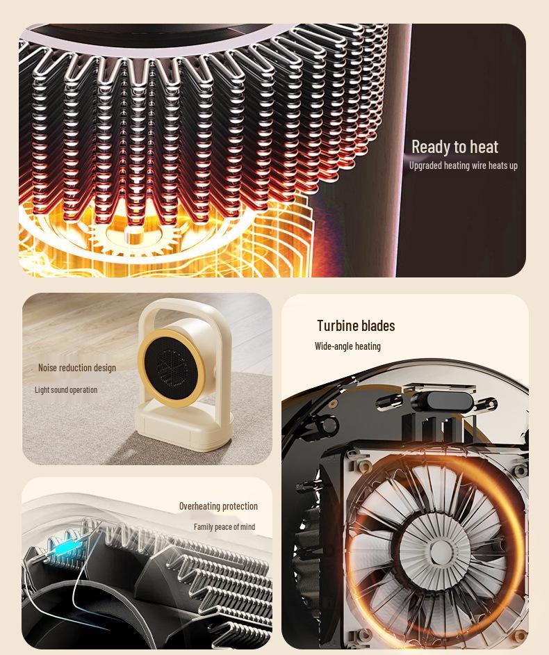 Energy-Efficient Vertical Desktop Heater for Quick Warming - Ideal for Home, Office, and Dorms