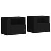 Wall Mounted Nightstands Set of 2 Black 45 x 30 x 35 cm