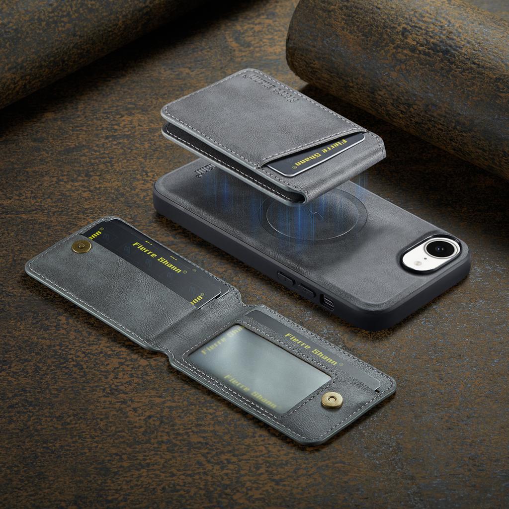 Magnetic Detachable Leather Wallet Phone Stand Wireless Charge Case Cover For iPhone 16E 17E