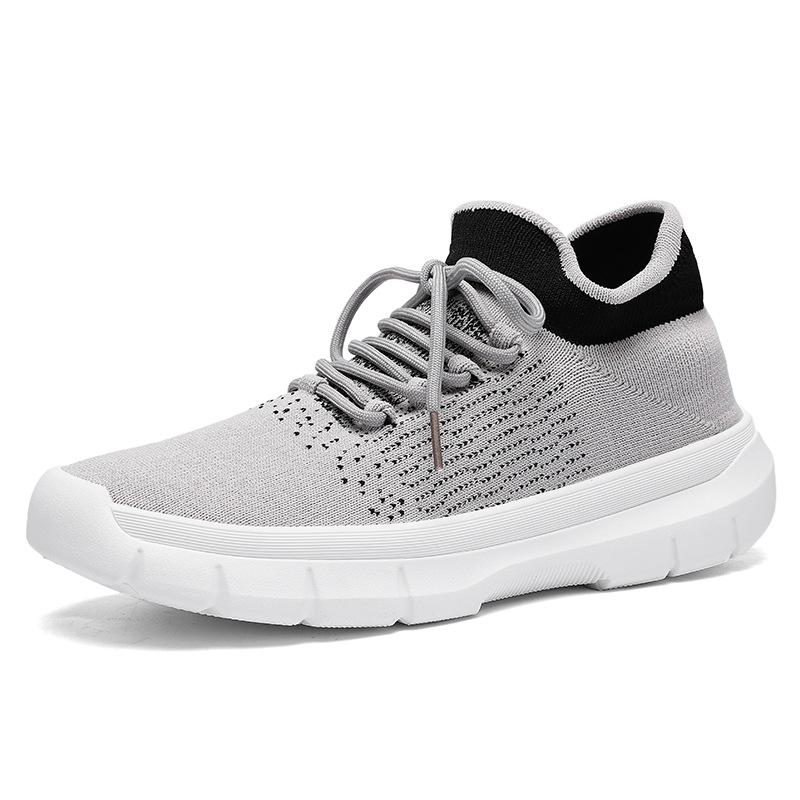 Herenschoenen zomer nieuw vliegweefsel mesh ademende mesh schoenen heren hardlopen dikke zool lichtgewicht casual sportschoenen