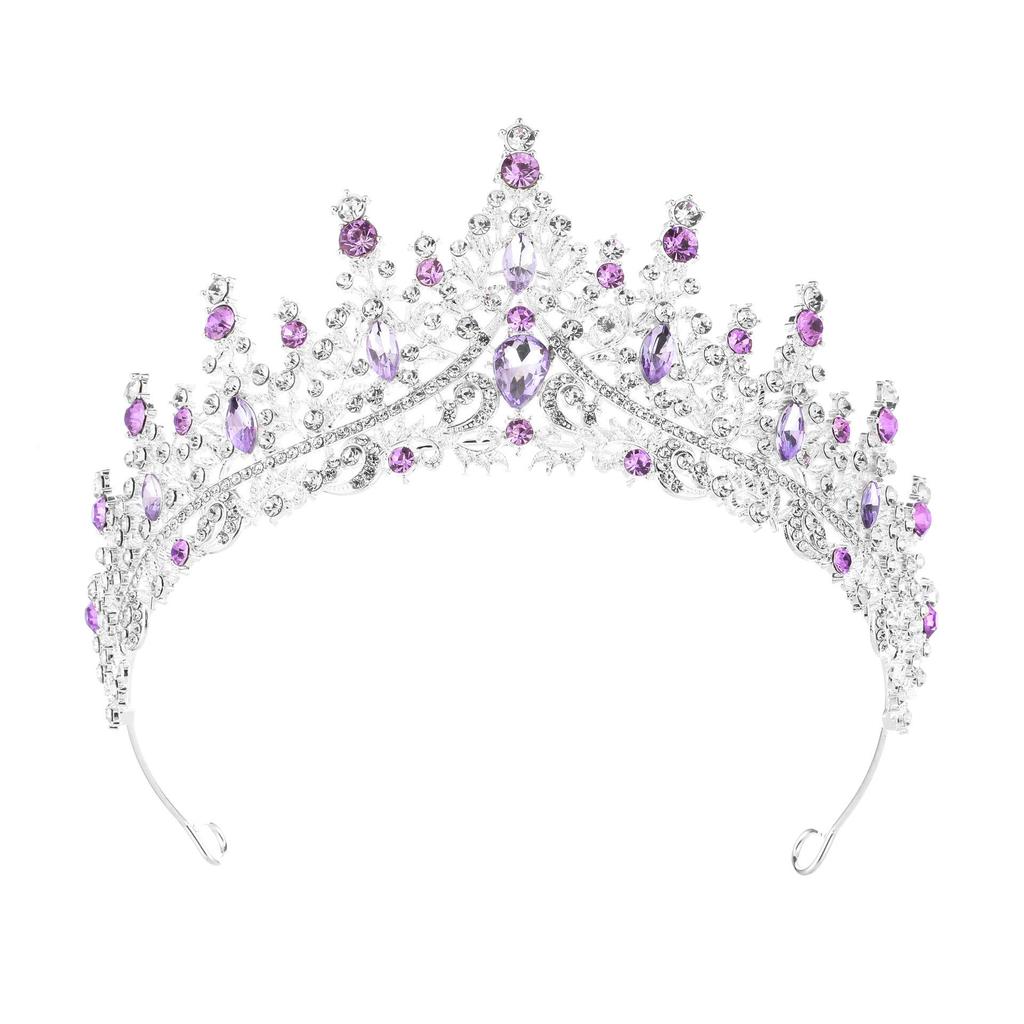 Queen Crown Rhinestone Birthday Headband - Alloy Bride Party Tiara Hair Accessory