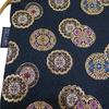Senshishuin Nishijin Brocade Drawstring Bag Gold Circle Large (Lined) Crest/Black,