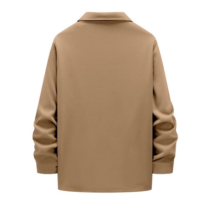 American Style Heavyweight Retro Workwear Jacket - Long Sleeve, Plus Velvet, Warm, Casual, Loose Fit