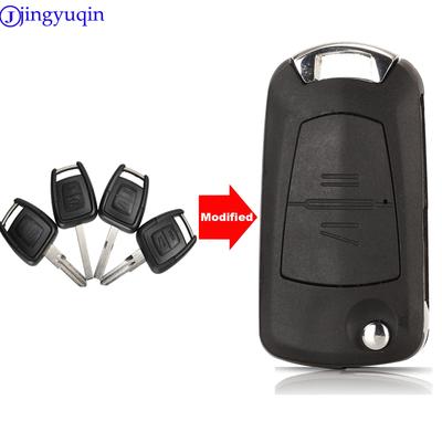 Jingyuqin 2 Buttons Modified Car Key Stying Remote Fob Case Cover Fob Blank For Opel VAUXHALL VECTRA ASTRA ZAFIRA Folding Flid