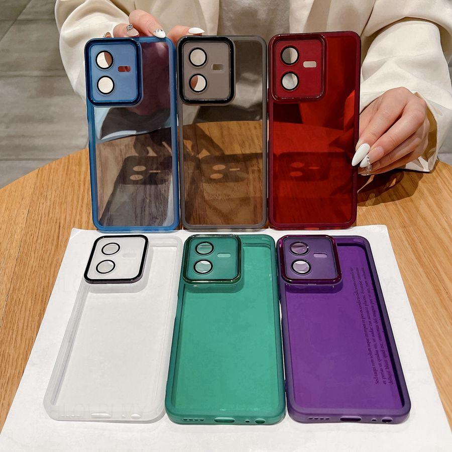 Transparent Phone Case For Vivo Y21D V60 Lite Y04 Y29 Y38 V40 V29 V30 Y35 Y33S Y27 Y18 Y31 Y19S V29E Y53S Y28 Y21S Camera Lens Protector Film Cover