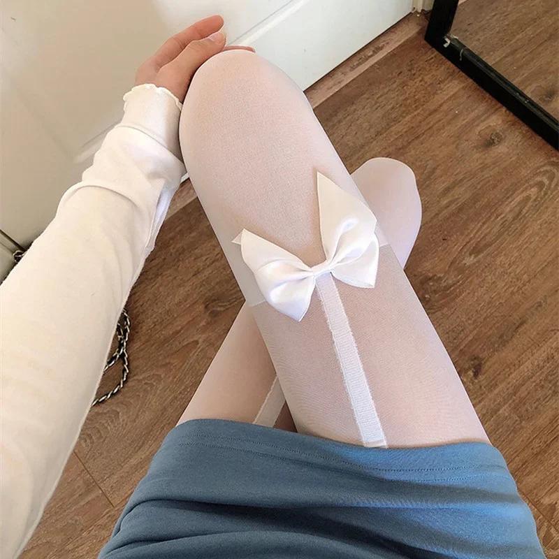 

Сексуальные женские колготки колготки бант Лолита нейлоновые колготки чулки бесшовные сетчатые колготки женские чулочно-носочные изделия японский стиль черный One Size