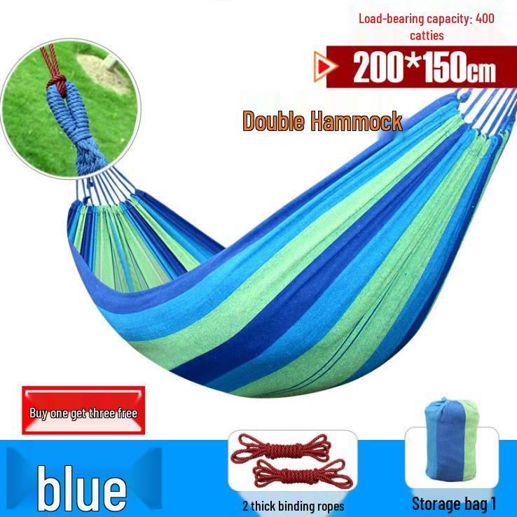 Thickened Canvas Camping Hammock: Anti-Roll, Single/Double Swing Chair for Outdoor Use