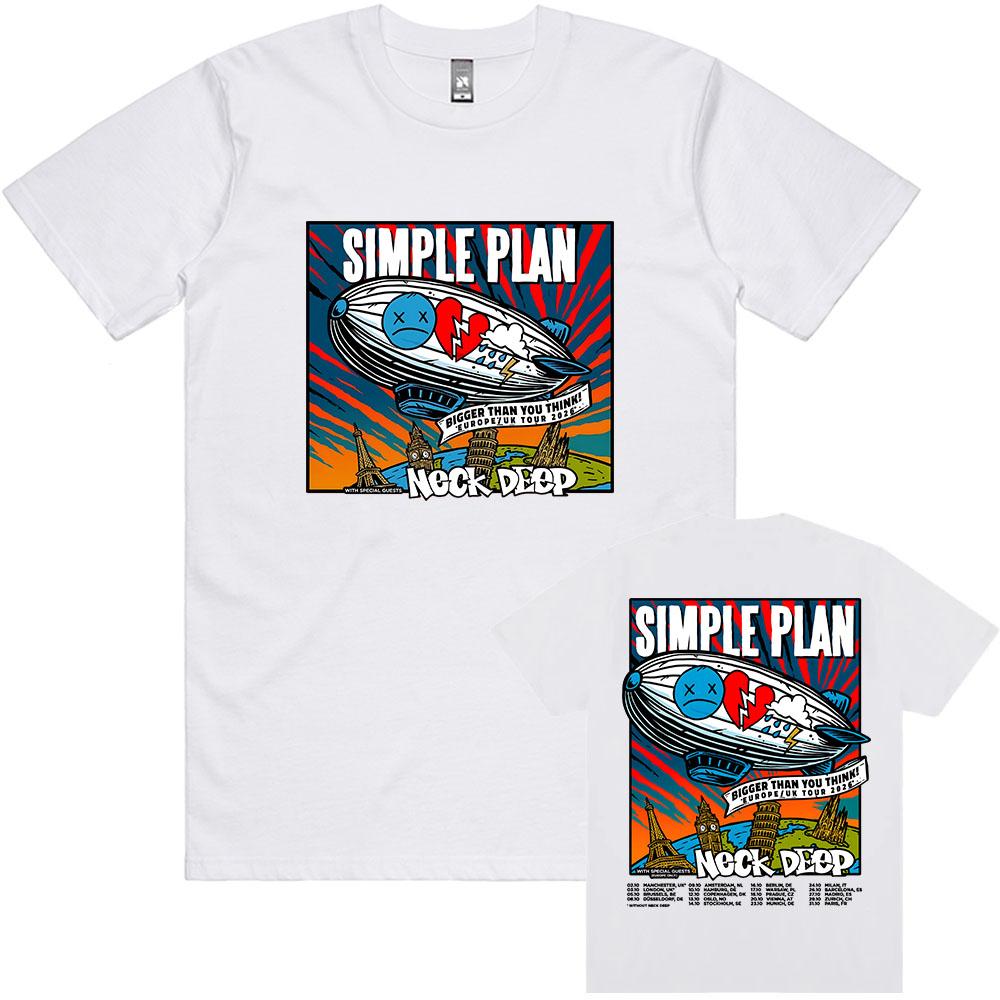 Bigger Than You Think Tour2026 Tshirt Simple Plan Band Heavy Unisextal Tshirts Cotton Summer Unisex Streetwear Short Sleeve Tops S