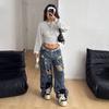 Sudadera con capucha corta para mujer Y2k, manga de farol, Streetwear, ajuste ceñido, top de manga larga