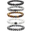 Black Stone Tiger Eye Magnetic Beaded Bracelet