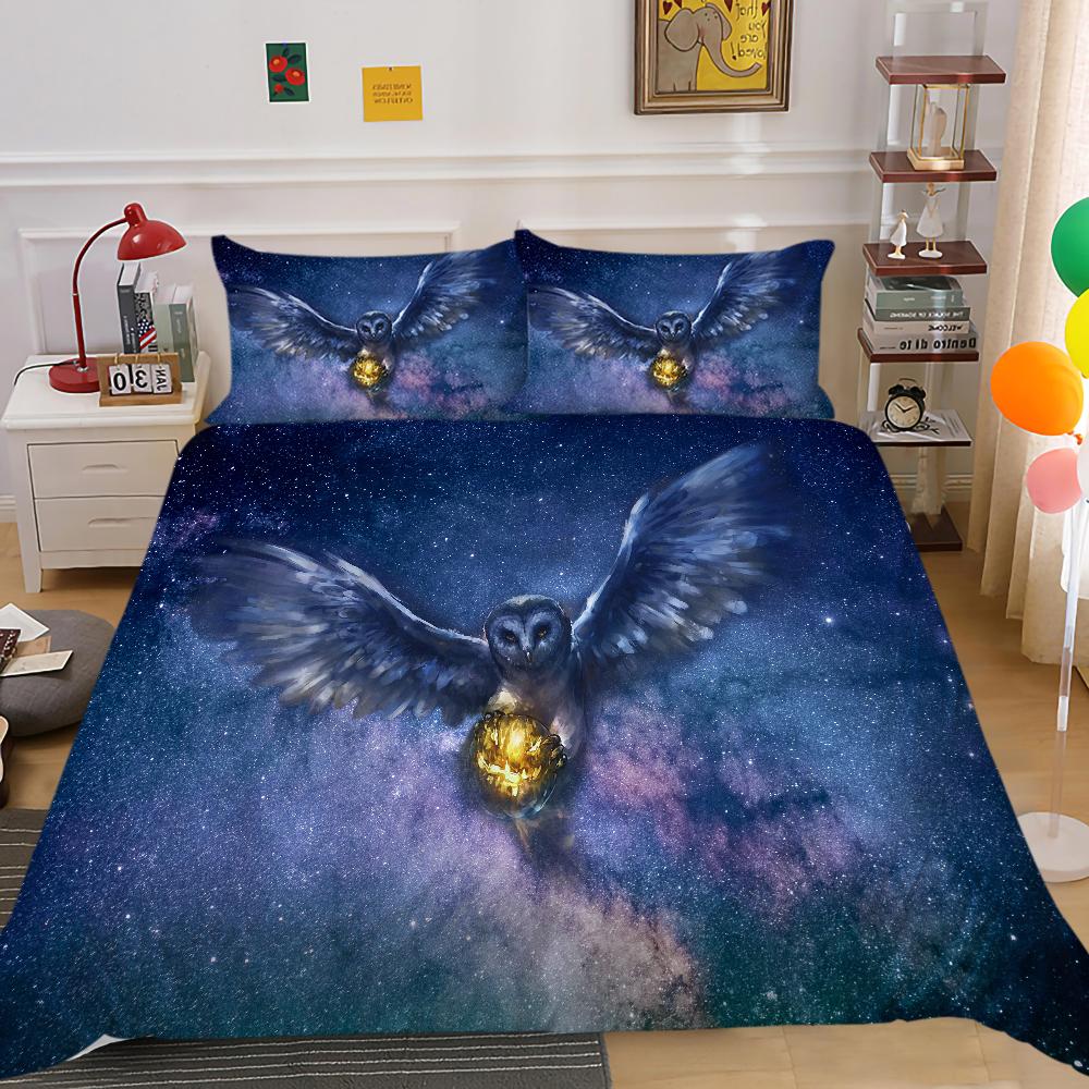 Starry Animals Duvet Cover Set Queen Size Bedding Home Textiles 3D Printing Romatic Quilt Cover Woman Man Bedding Cover Sets