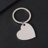 Slanted Peach Heart Stainless Steel Keychain with UV Color Printing - Perfect for Engraving and Festival Gifts.