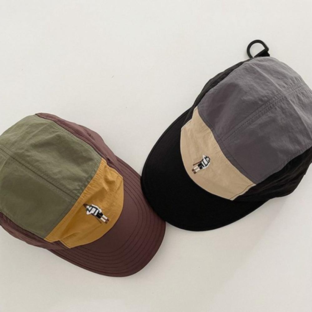 Color Block Baseball Cap Summer Vintage Cartoon Shadow Print Unisex for Men Women Casual Outdoor Sun Hat Lightweight Breathable