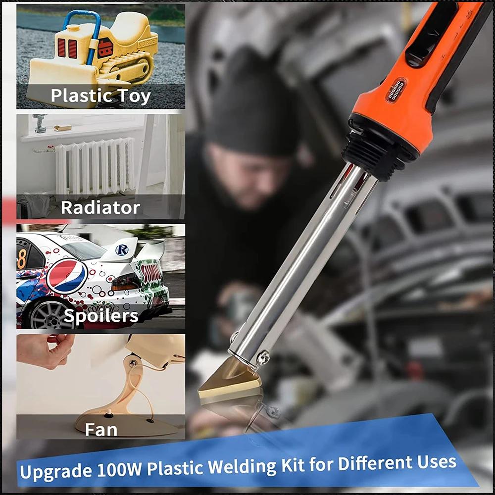 Pro Plastic Repair Soldering Iron 220V/110V for Car Bumper & Damaged Plastic Temperature Adjustable Include PP/PE/ABS/PVC Solder