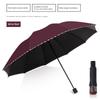 Twelve-Rib Extra-Large Dual-Purpose Manual Folding Umbrella for Men and Women, Business Sun Protection Sunshade Umbrella