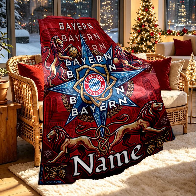Custom Name Personalized FC Bayern Munich Print Blanket, Home Decor, Bedroom, Sofa, Camping, Couch, Gifts for Birthday Christmas