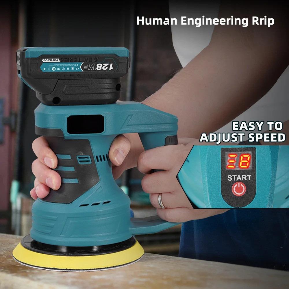 6 Inch 8 Gears Handheld Sanding Rust Removal Machine Portable Electric Car Polisher Auto Polishing Wax Tool