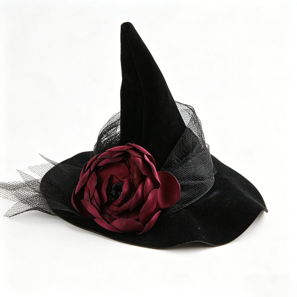 New Wizard Hat Halloween Party Spider Top Hat Flower Feather Stage Small Hat Hair Accessories Collection