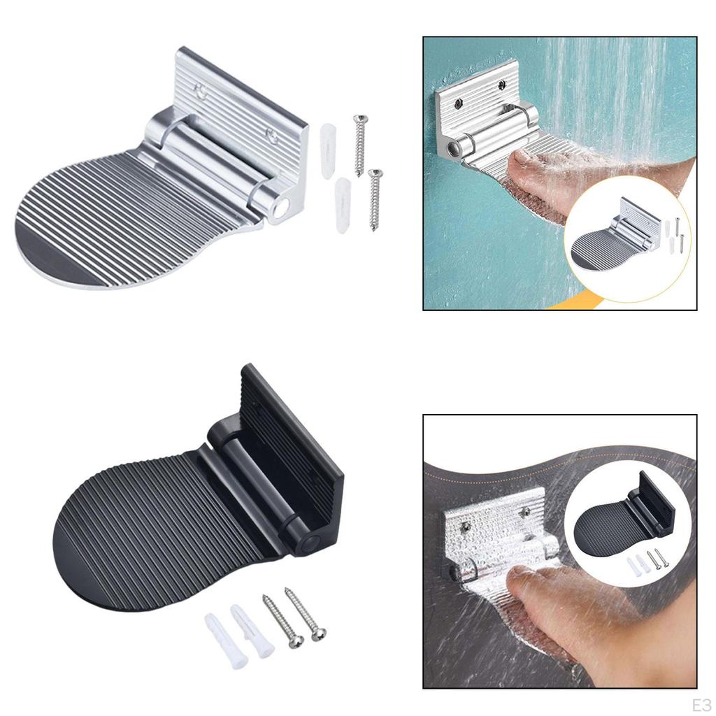 Foldable Shower Foot Rest Accessories Easy Installation Support Wall Mounted Stool