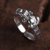 Adjustable Open Ring Men Women Plated Copper Vintage Pixiu Lucky Charm Retro Geometric Style