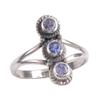 Natural Tanzanite Gemstone 925 Solid Sterling Silver Jewelry Ring Size 6 W6P61