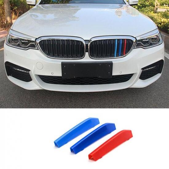 For BMW 5 Series 2018- 3-Color Front Grille Grill erts Ring Cover Trim