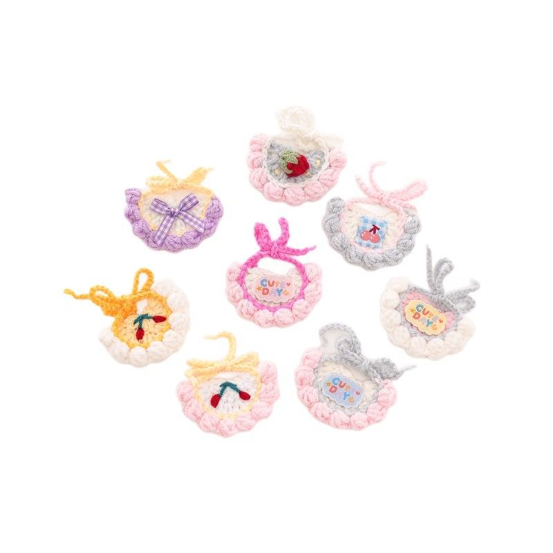 Hand-Knit Peanut Penguin Hat Bib Doll Clothes Set - Crossbody Bag Drool Bib Accessory Skirt for 20cm Dolls