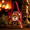 Decorative Christmas Party Favor Bags Tote Bag Santa/Snowman/Elk/Bear 3D Doll Decor Thick Cloth Holiday Candy Treat Holders Fabric Storage Pouch for