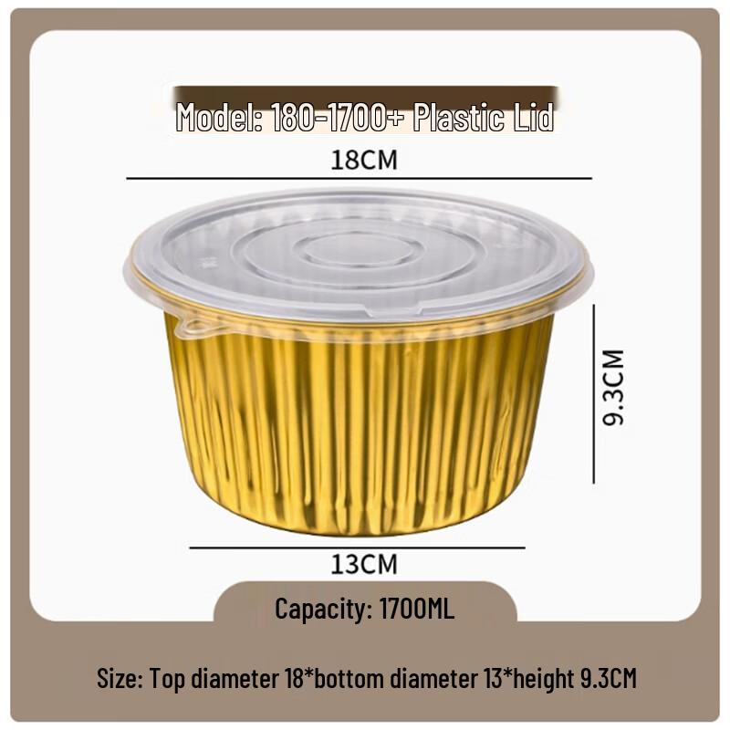 Sunbilay Disposable Golden Round Aluminum Foil Containers